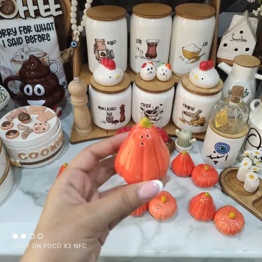 نمک پاش سرامیکی طرح کدو