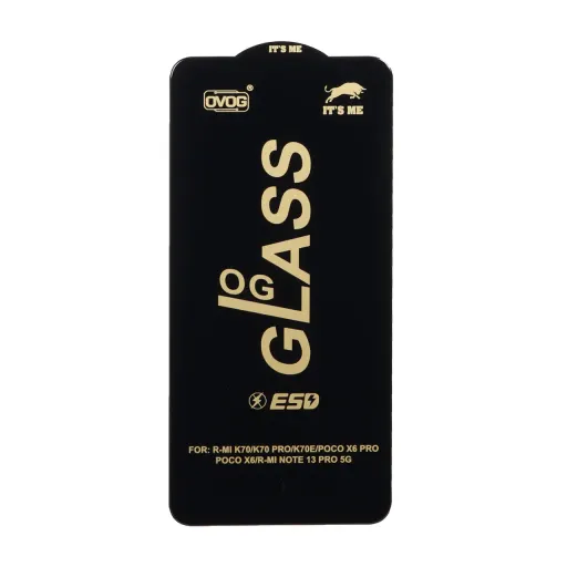 گلس محافظ صفحه نمایش شیشه ای درجه یک آنتی استاتیک ESD OVOG مدل Xiaomi Poco X7 Pro 5G / Mi 14t / 14T Pro / Redmi Note ...