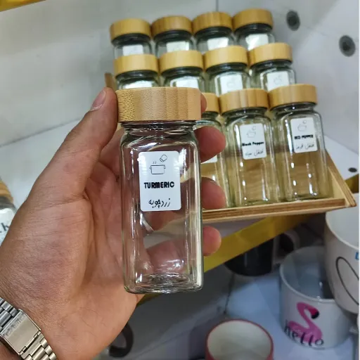 جا ادویه درب بامبو مدل مکارتی با استند دو حالته نوع تکی