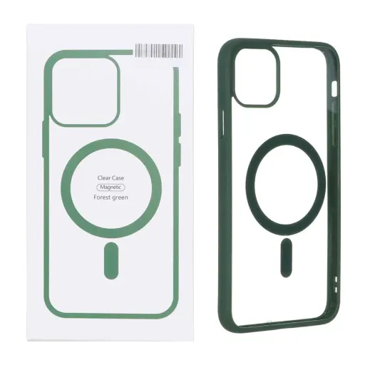 قاب شفاف مگ سیف آیفون 11 پرو مکس - Apple iPhone 11 Pro Max با قابلیت شارژ MagSafe - سبز (پک دار)
