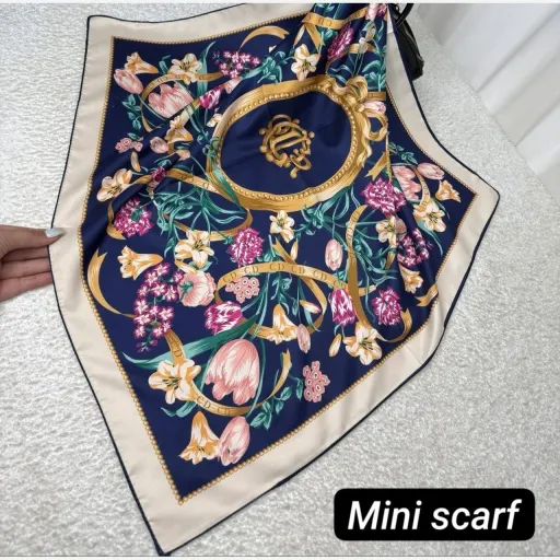 مینی اسکارف توییل لاله گون(هفت رنگ) رنگ صورتی