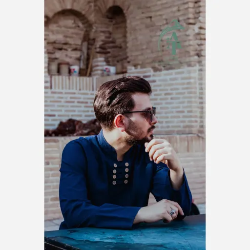 پیراهن مردانه الیاف طبیعی مدل هشت دکمه رنگ سرمه ای گزینه ها سایز 4XL