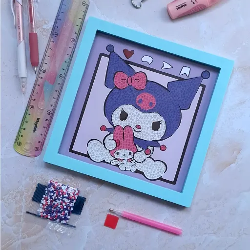 نقاشی الماسی قابدار مربعی طرح اسلاید 5