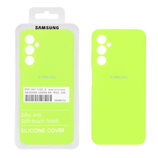 قاب سیلیکونی درجه یک پاک کنی محافظ لنزدار اورجینال سامسونگ Samsung Galaxy A05s (پک دار) رنگ نارنجی فانتزی