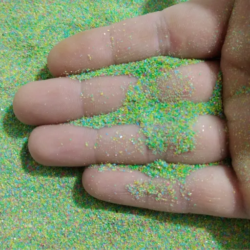 شن رنگی دانه ریز بسته 500 گرمی