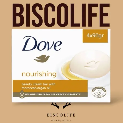 صابون روغن آرگان مراکشی داو Dove مناسب انواع پوست بسته 4 عدد 360 گرم 