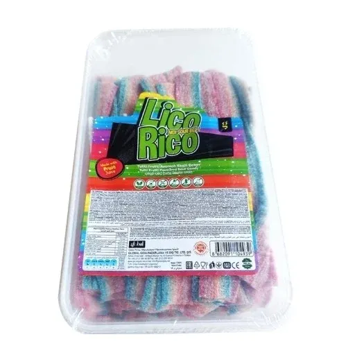 پاستیل شکری نواری رنگارنگ Lico Rico وزن 1200 گرم