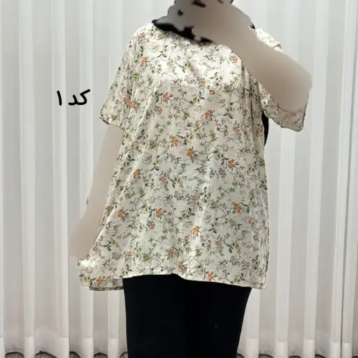 تیشرت نخی زنانه دکمه دار فری سایز مناسب تا سایز 52 گزینه ها 2