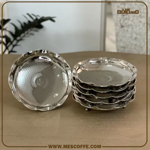 پیش دستی مسی کروم پایه دار(کد149) | تعداد 6