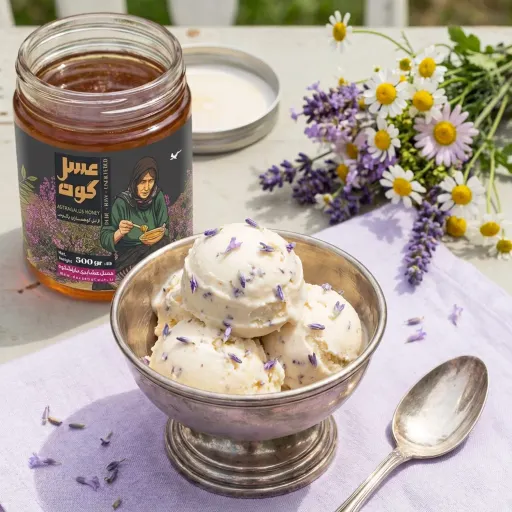 عسل گون عشایری خالص چهارمحال(500گرم/ارگانیک ساکارز زیر3 /عطر و طعم عالی)