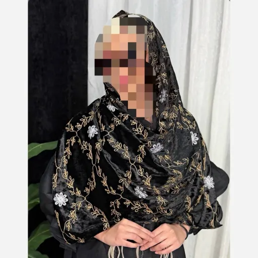 شال مخمل گلدوزی کد0026