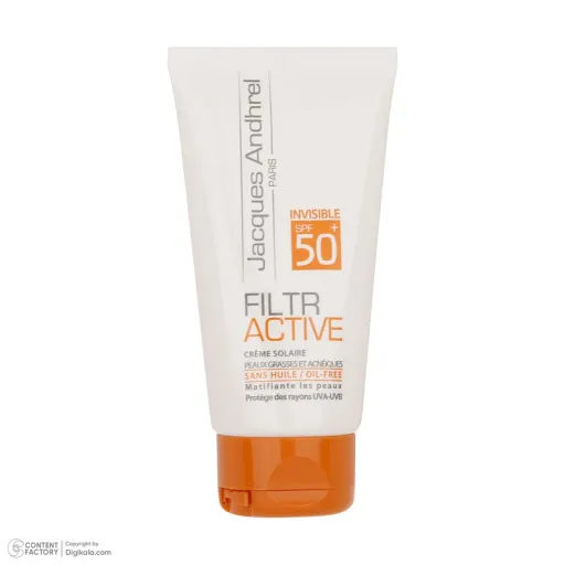 کرم ضد آفتاب بدون رنگ ژاک آندرل پاریس SPF 50 مدل FILTR ACTIVE ‌مناسب پوست‌های چرب و مستعد آکنه حجم 50 میلی‌لیتر