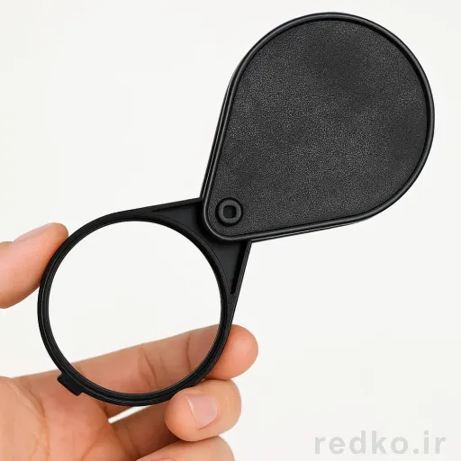 ذره بین سایز 60mm مدل تاشو DONGTA در مداد قرمز