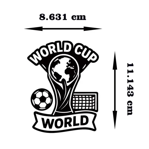 استیکر حرارتی طرح world cup مجموعه 4عددی رنگ مشکی