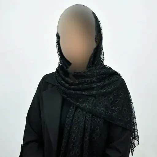 شال گیپور زنانه مشکی کد 10369 ابعاد 67 در 198 سانتیمتر گزینه ها مشکی