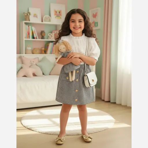 ست لباس بچگانه ست دو تیکه مجلسی شیک سایزبندی دو سال تا 8 سال  سایز 9 تا 10 ساب