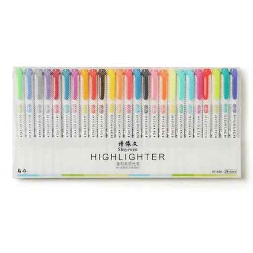 ماژیک علامت گذار مدل light مجموعه 25 عددی رنگ چند رنگ