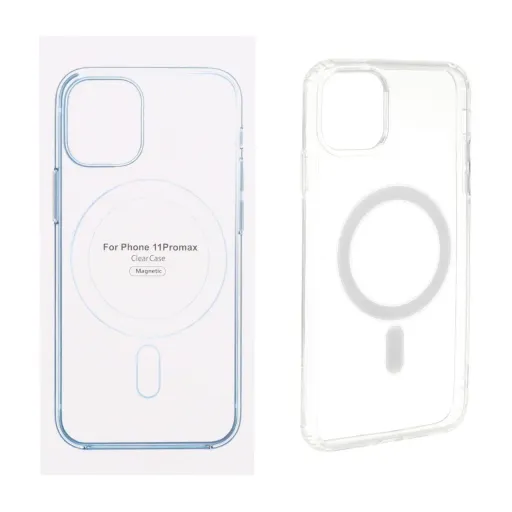 قاب شفاف مگ سیف آیفون 11 پرو مکس - Apple iPhone 11 Pro Max با قابلیت شارژ MagSafe - (پک دار) رنگ شفاف