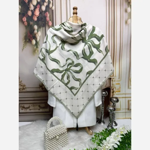 روسری نخ کاستوم سبز روبینه