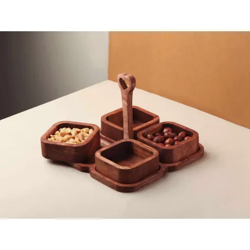 اردو خوری چوبی ایت مربع 6 پارچه