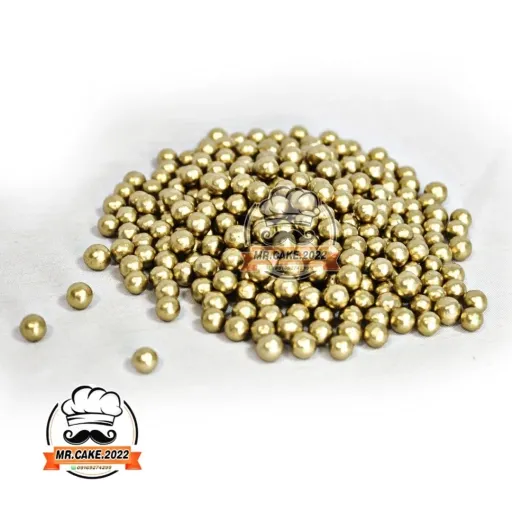 مروارید خوراکی طلایی براق بسته 40 گرمی