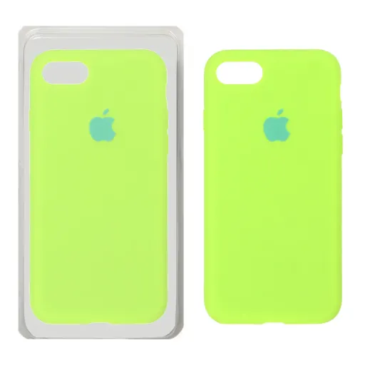 قاب سیلیکونی پاک کنی اورجینال اپل آیفون Apple iPhone SE (2020) / iPhone 7 / iPhone 8 (پک اصلی) رنگ فسفری