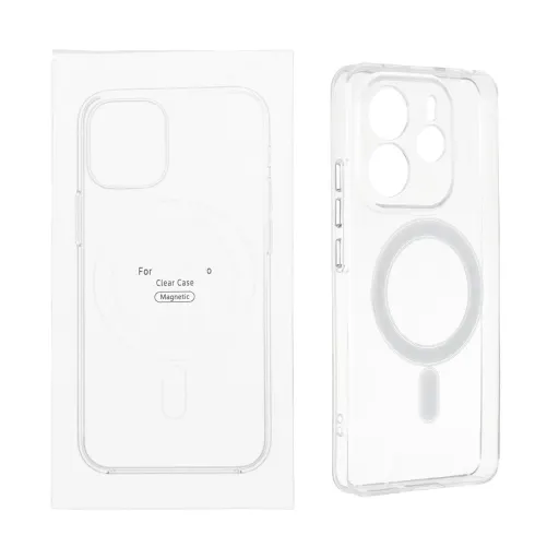 قاب مگ سیف شیائومی با قابلیت شارژ MagSafe مدل Xiaomi Redmi Note 14 4G (پک دار) رنگ شفاف