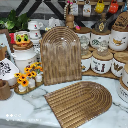 تخته سرو چوبی رنگین کمان 