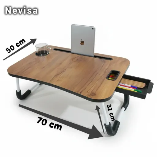 میز تحریر Mdf(70در50)ارتفاع 32cm تاشو چوب (Texuz)صادراتی (نویسا)