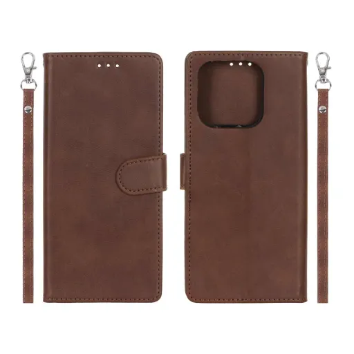 کیف چرمی موبایل جاکارتی مگنتی شیائومی مدل Xiaomi Redmi 10C / Redmi 10 Power / Poco C40 رنگ قهوه ای