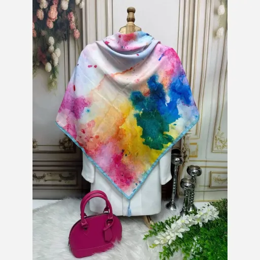 روسری نخ کاستوم پالت آبرنگی