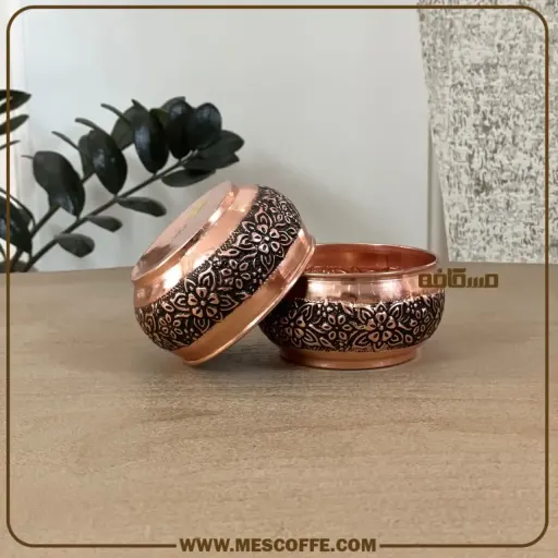 پیاله آجیل خوری مسی نانو(مدل گلبرگ/کد1790) | تعداد 6