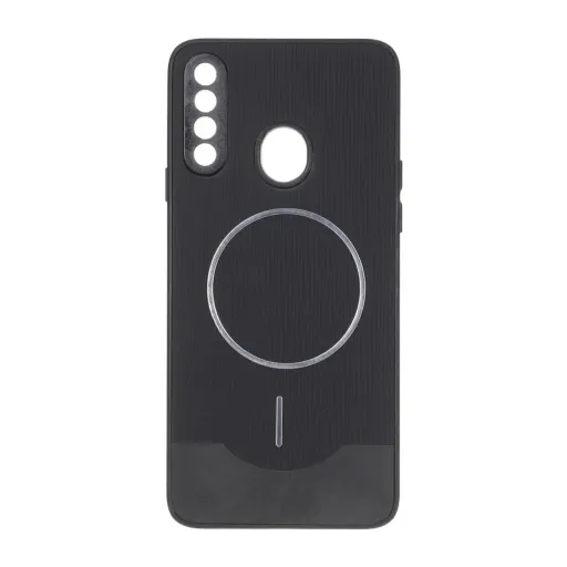 قاب Line Case جیر MagSafe فلزی محافظ لنزدار Samsung Galaxy A20s رنگ مشکی