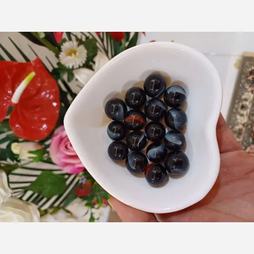 تیله استخوانی شیری مشکی یک عددی