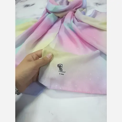 شال نورا طرح رویای پاستلی، نخی کاستوم سیتو، 70x200 سانتیمتر