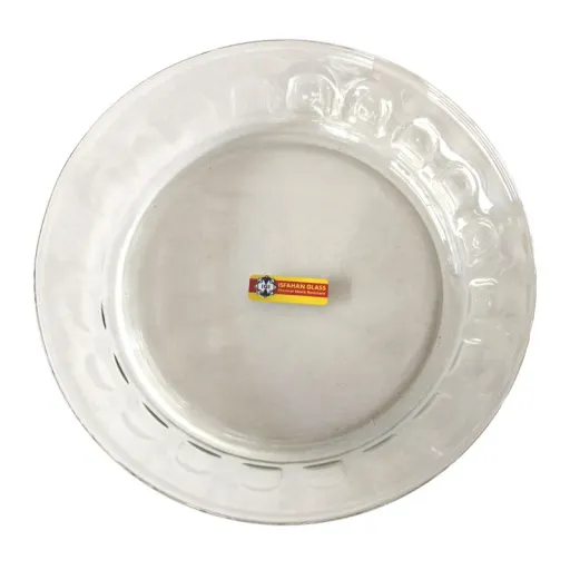 بشقاب خورش خوری شیشه و بلور اصفهان مدل گلایول کد 526 بسته 6 عددی رنگ بی رنگ شفاف