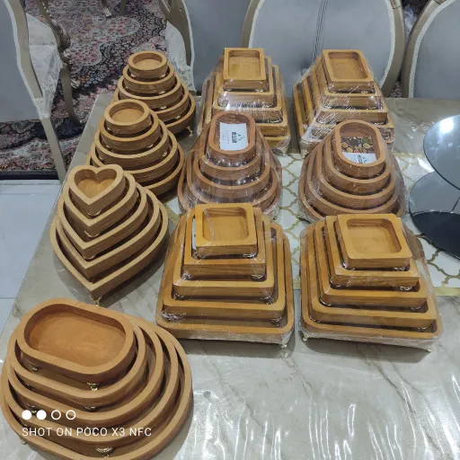 5تیکه چوبی پایه دار طرح عالییی مربع کیفیت عالی 