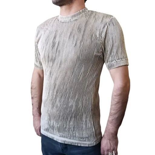  تیشرت سوپر پنبه برجسته - رنگ کرم سایز XL