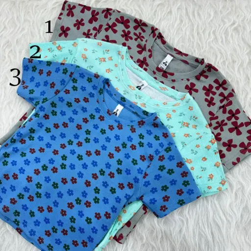 کراپ طرحدار H&M کد 1072 سایز S, M, L, XL, XXL قد 40 سانت بدون آبرفت و چروک گزینه ها کد-3 | سایز l