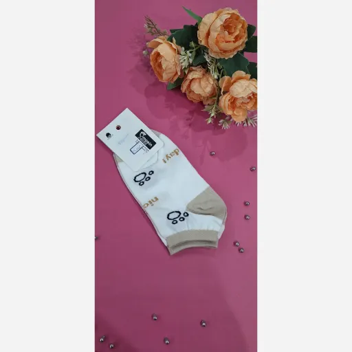 جوراب مچی تدی کرم طرح A
