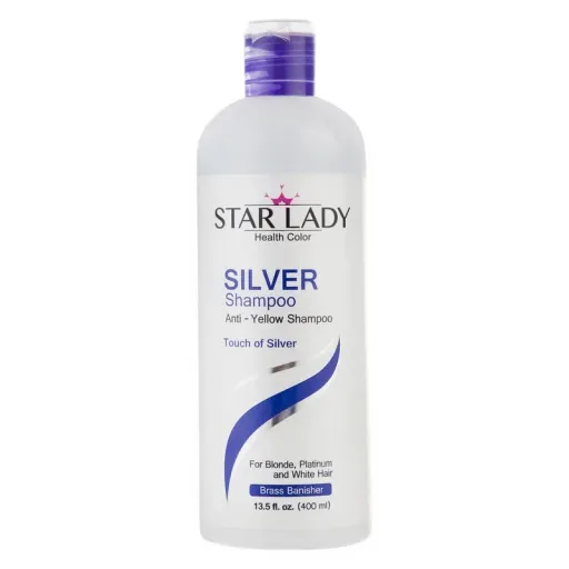 شامپو ضد زردی استارلیدی مدل silver حجم 400 میلی لیتر مجموعه 6 عددی
