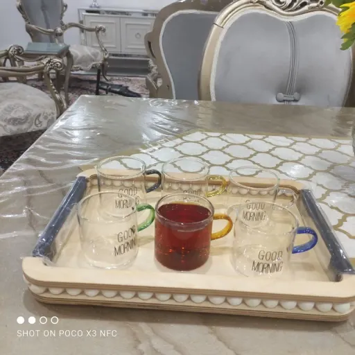 شات پیرکس (قهوه خوری) گودمورنینگ دسته رنگی سایز بزرگ.