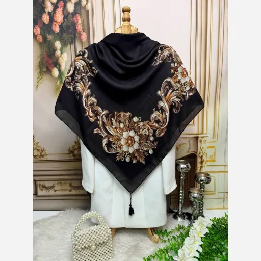 روسری نخ کاستوم مروارید صدفی