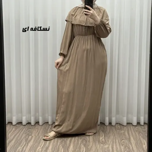 پیراهن ساحلی نخی آستین بلند زنانه و دخترانه فری سایز مدل ملوانی گزینه ها طلایی