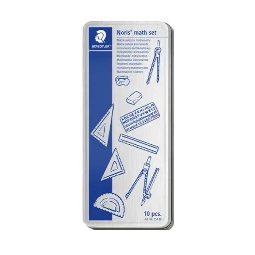 ست پرگار استدلر مدل NORIS MATH SET رنگ نقره ای