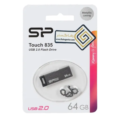 فلش مموری Silicon Power مدل Touch 835 ظرفیت 64 گیگابایت رنگ خاکستری