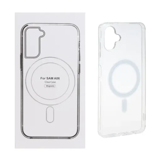 قاب مگ سیف سامسونگ با قابلیت شارژ MagSafe مدل Samsung Galaxy A06 (پک دار) رنگ شفاف