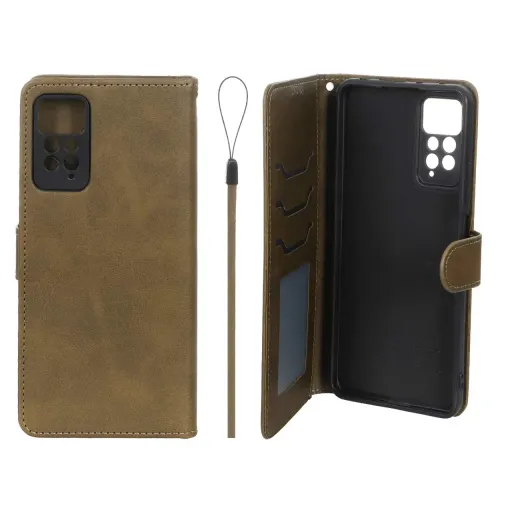 کیف موبایل مگنتی جاکارتی درجه یک داخل خز شیائومی MNC Plus مدل Xiaomi Redmi Note 12 Pro 4G / Redmi Note 11 Pro رنگ سبز زیتونی