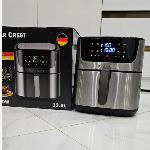 سرخ کن بدون روغن سیلور کرست 13.5 لیتر دو المنت 2800 وات سه شاخ منو رنگی حک شده 