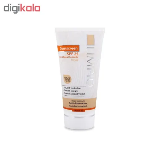 کرم ضد آفتاب لیمپیو مدل Natural Beige Spf 25 کد Li0067 حجم 50 میلی لیتر